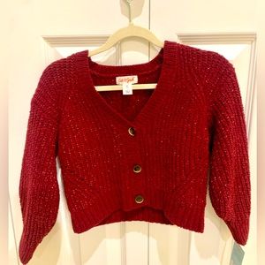 NWT Cat & Jack Girls sweater cardigan with shimmer detail 3T